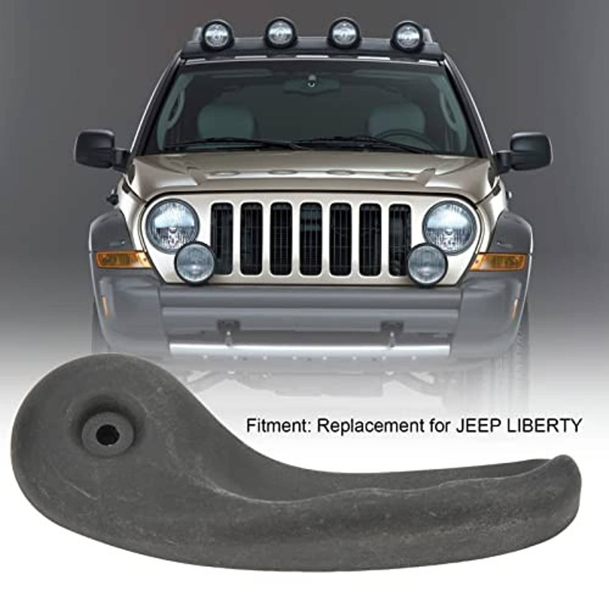 Black recliner handle with centered mounting hole
