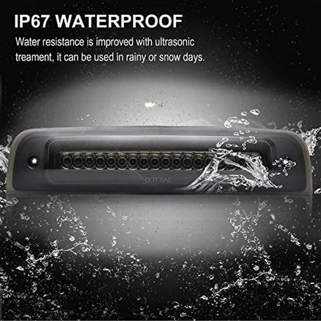 Smoked LED third brake light bar with sealed housing and water-splash protection