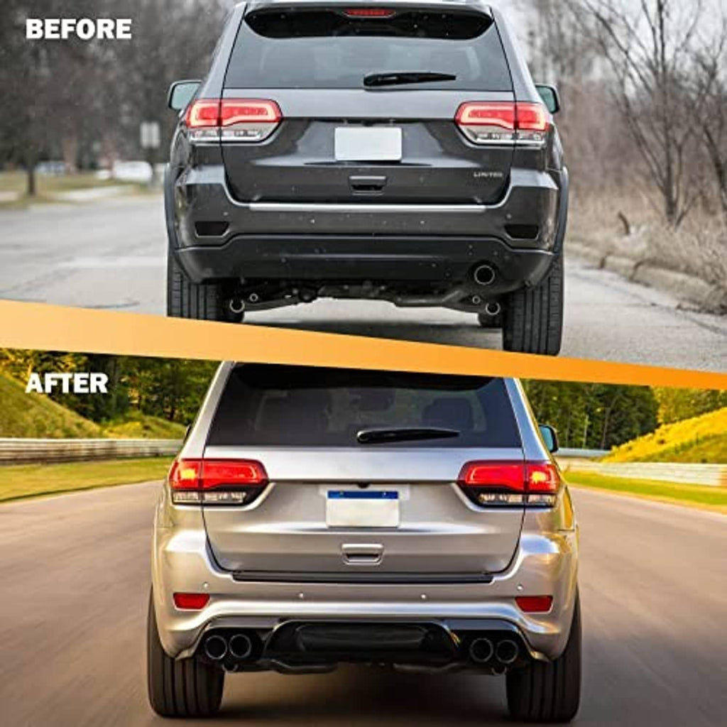 Rear bumper with red reflector lights installed