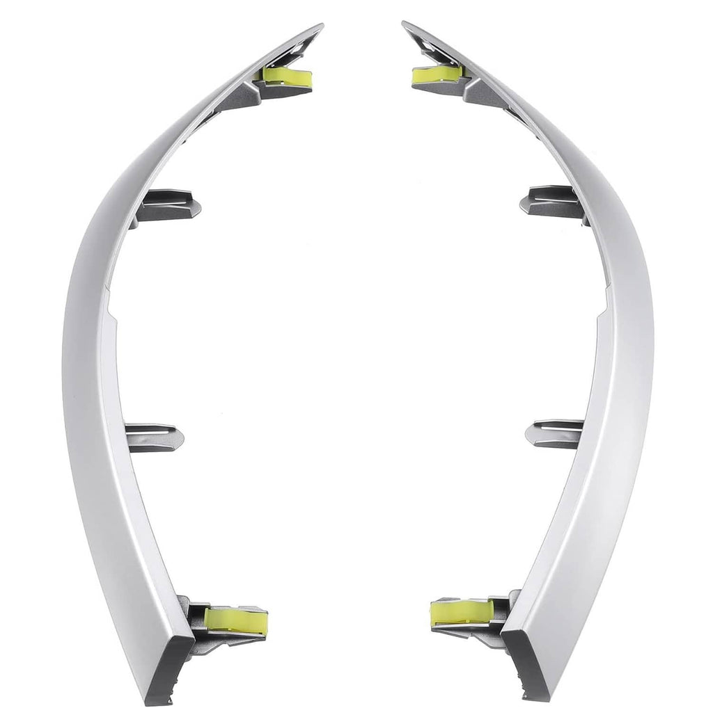 Dashboard trim insert set, metallic gray left and right pieces with mounting clips