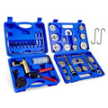 Blue 2-in-1 brake caliper compression & bleeder kit with adapters in molded case