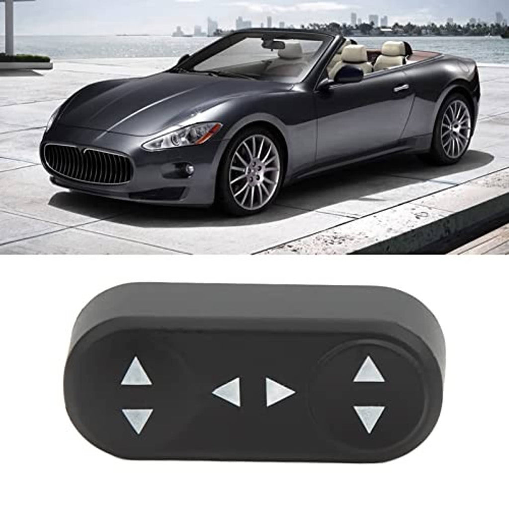 Black ABS front seat adjustment button cover with four triangular arrow indicators