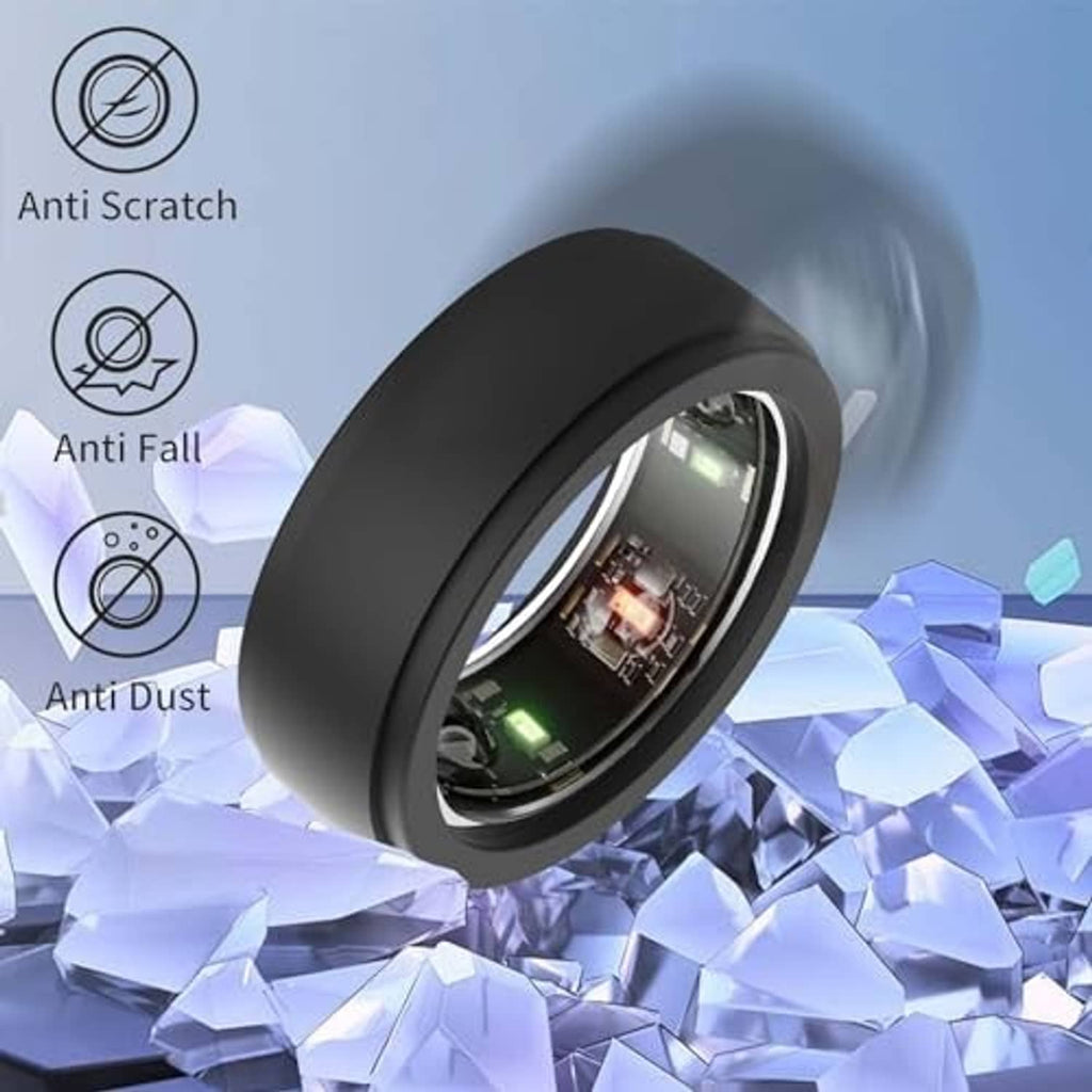 Black smart ring protector cover with anti-scratch, anti-fall, and anti-dust design