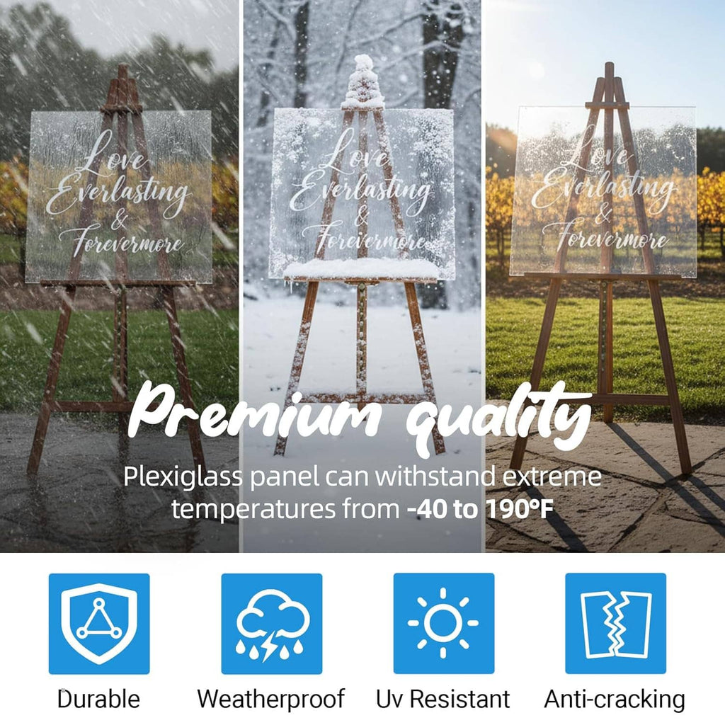 Clear acrylic panels for durable outdoor signs, premium quality