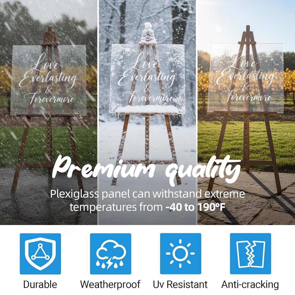 Clear acrylic panels for durable outdoor signs, premium quality