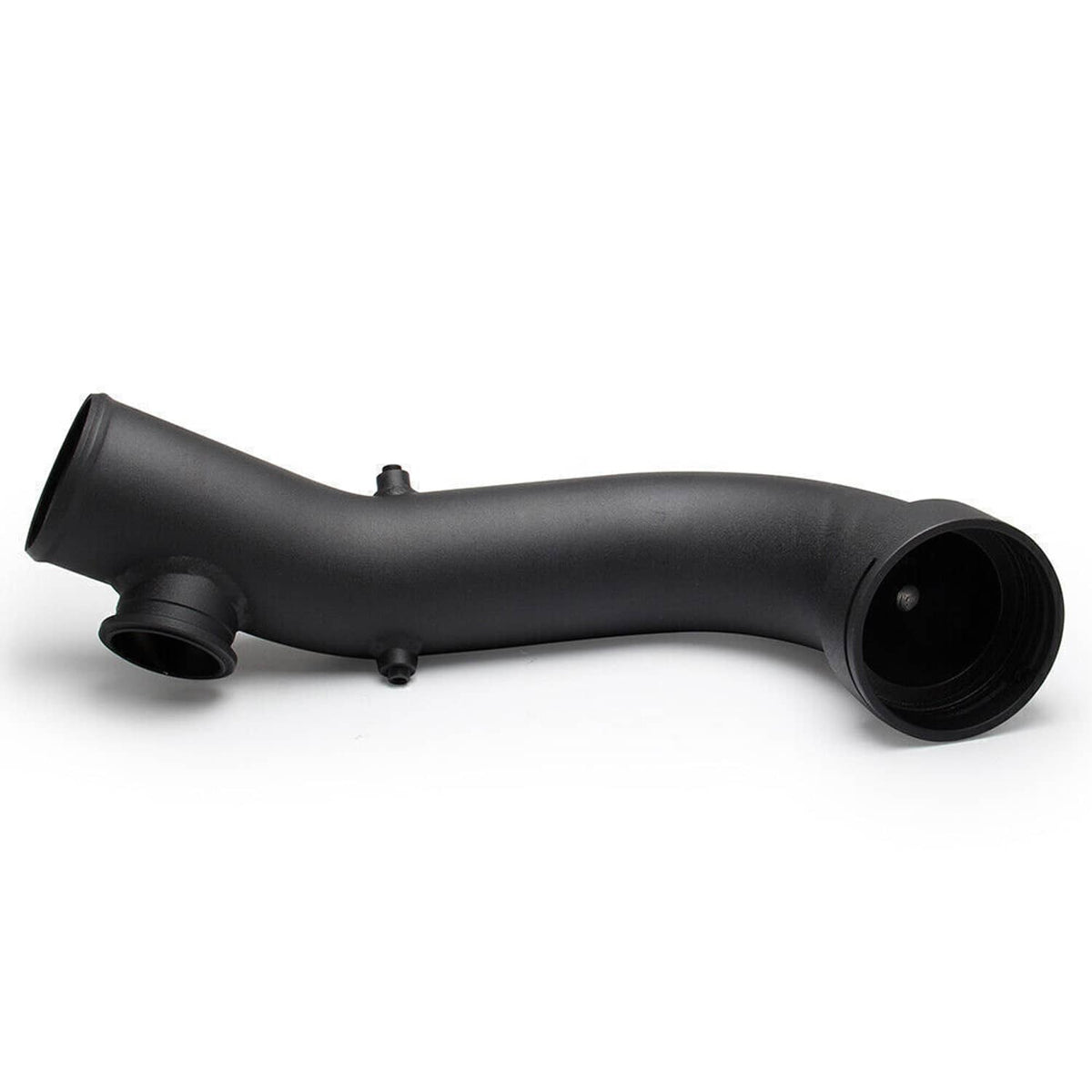 Black silicone intake pipe with molded bends and side vacuum/port connection