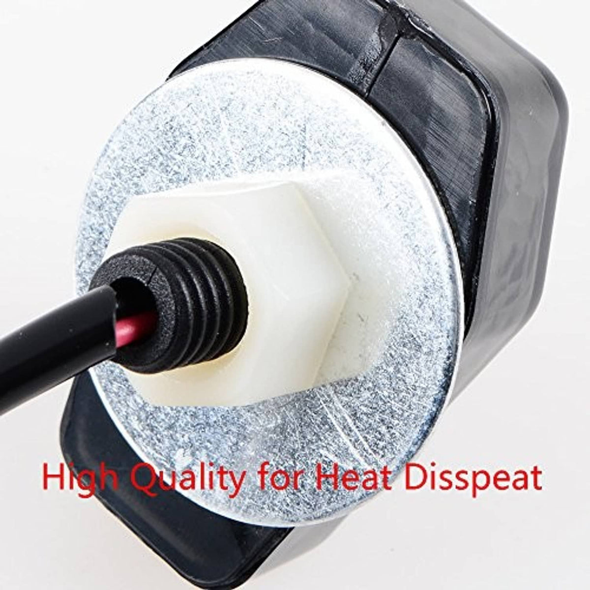 LED turn signal light heat-dissipation base with cable connectors and black housing