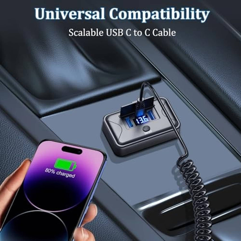 Black USB outlet panel with dual USB ports charging a phone near the wall mount