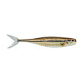 Blacknose shiner minnow fishing lure, silver and gold body with two treble hooks