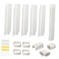 Mini-split line set cover kit with 4 in PVC ducts, couplings, and end caps