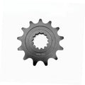 13-tooth motorcycle front sprocket, dark steel with inner spline