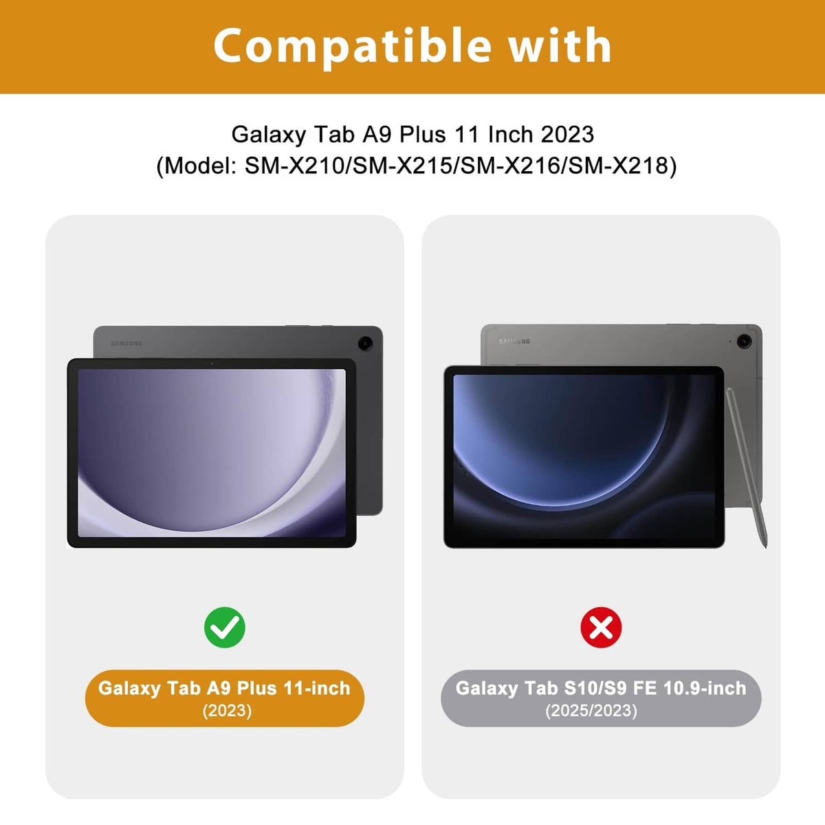 Black tablet folio case shown from front and back with protective cover