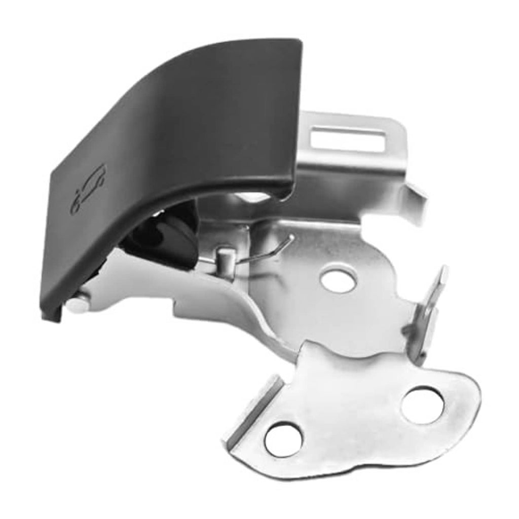 Internal hood release handle replacement shown at angle: black cover and silver bracket