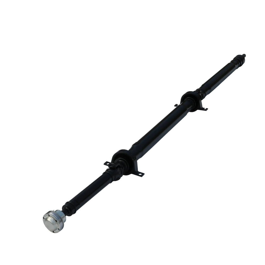 Rear driveshaft assembly with yokes, black tube, and silver end cap