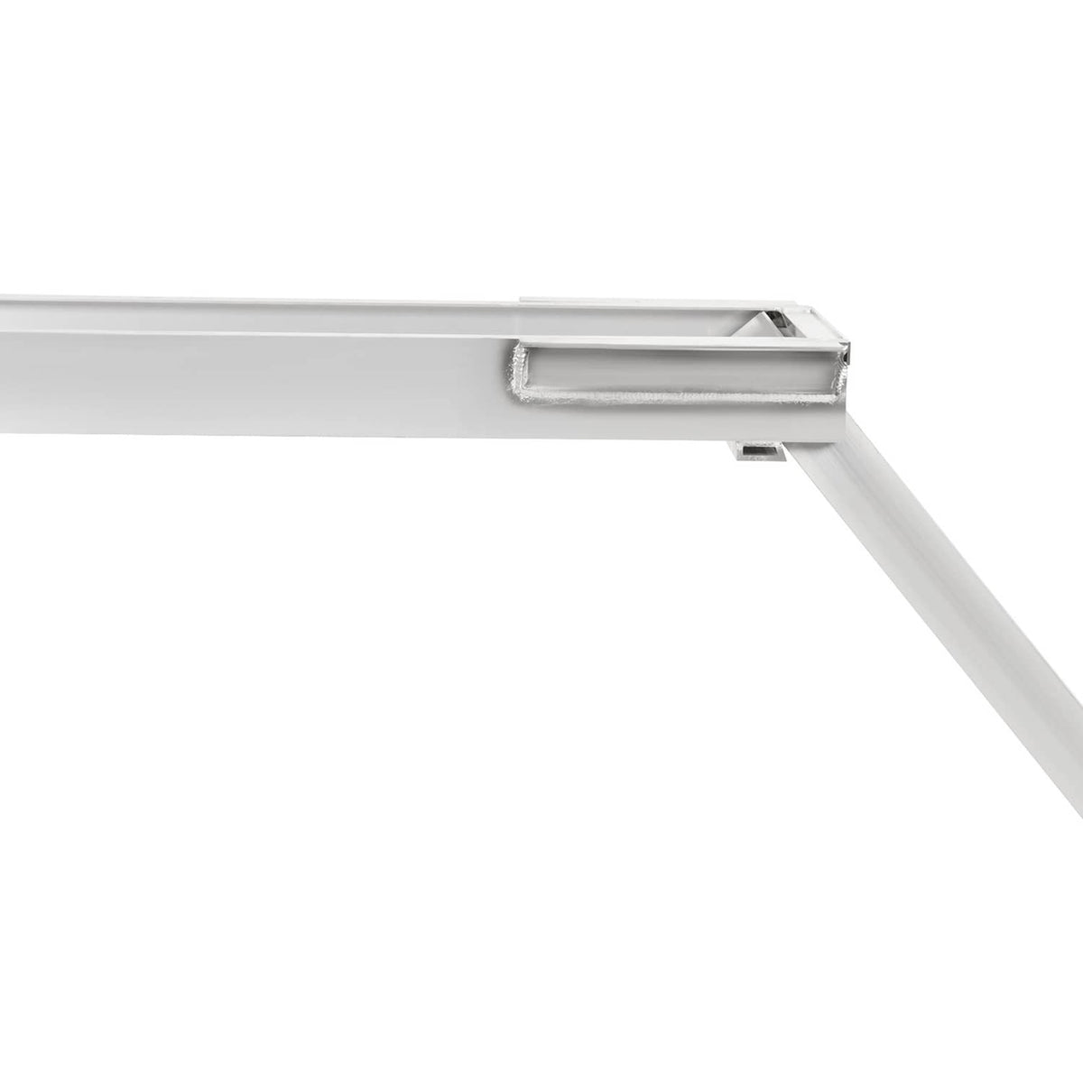 Aluminum ladder rail detail with mounting bracket and channel