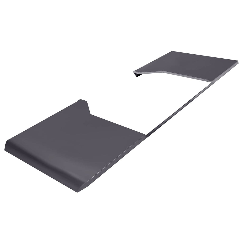 Dark gray steel mounting plate with long connector arm for skid-steer attachments