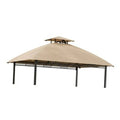 Replacement grill canopy top with beige cover and black metal frame posts