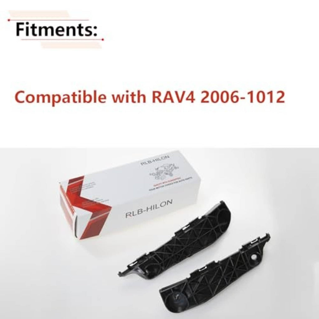 Black front bumper bracket set with crisscross reinforcement, shown with packaging box