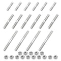 RivetOak Rrina Metric 16Pcs 304 Stainless Steel Double End Threaded Stud One Size