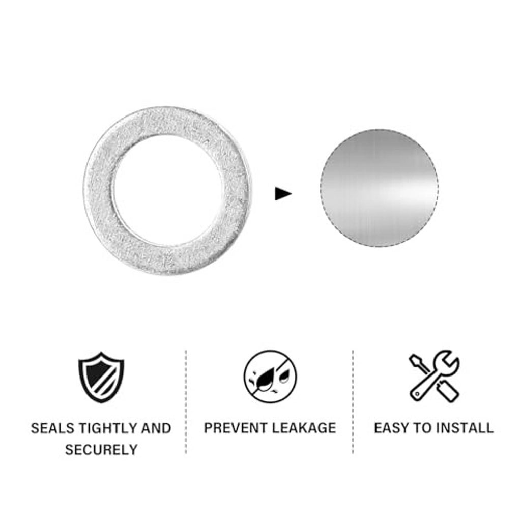 Aluminum crush washer, round silver gasket ring with metal texture