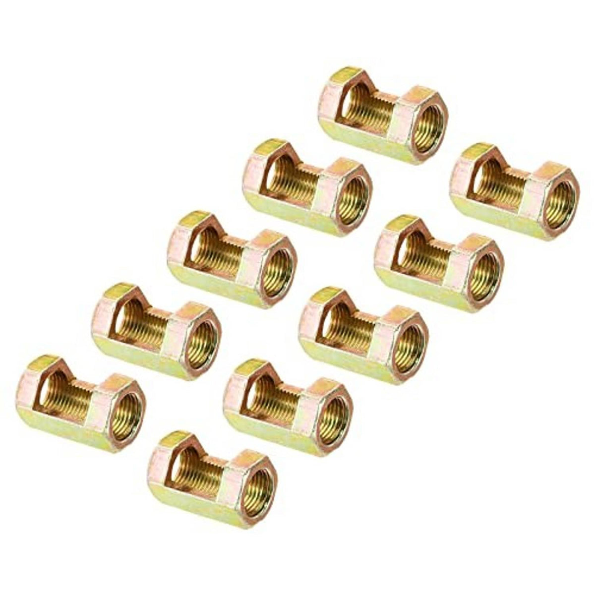 Hex coupling nuts with zinc-coated finish, 1/8-27 female threads, 10-pack