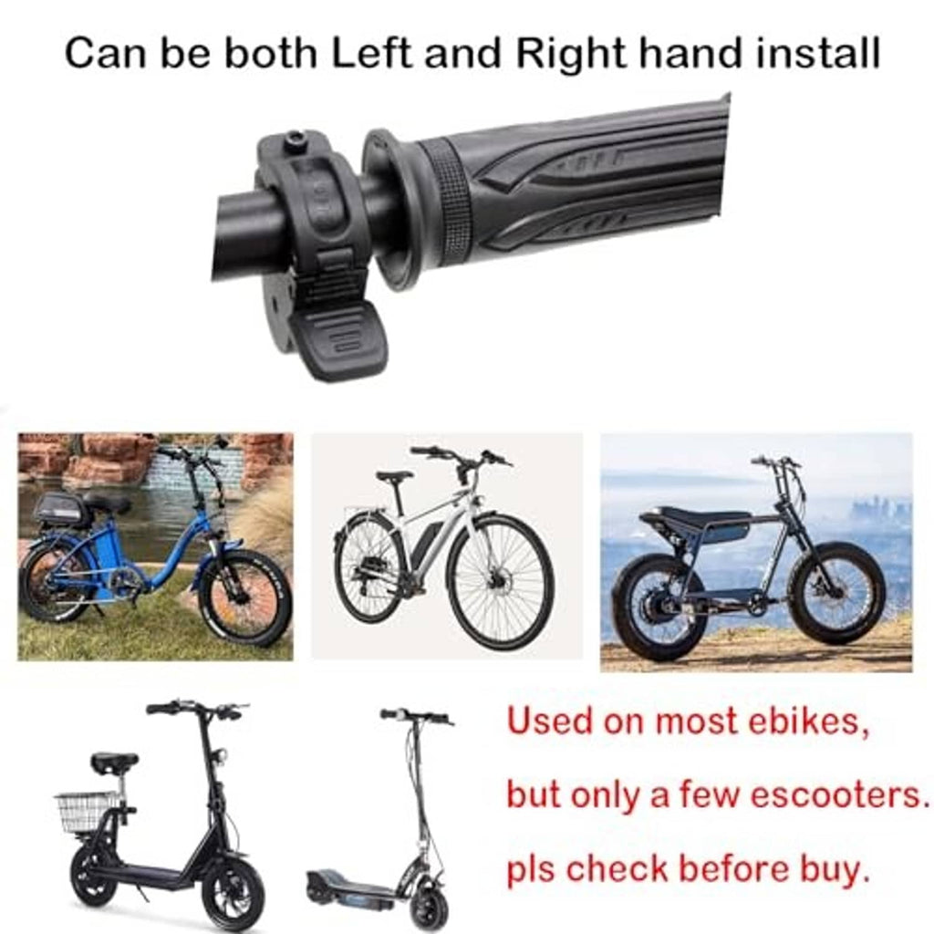 Thumb throttle installed on handlebar with ergonomic grip and control lever