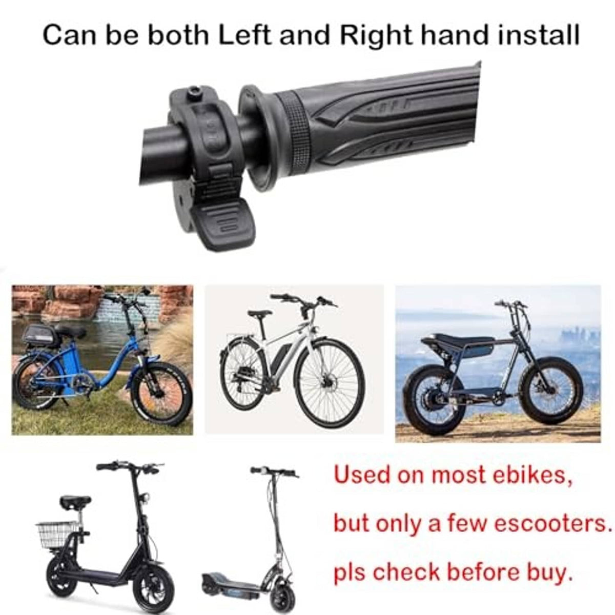Thumb throttle installed on handlebar with ergonomic grip and control lever