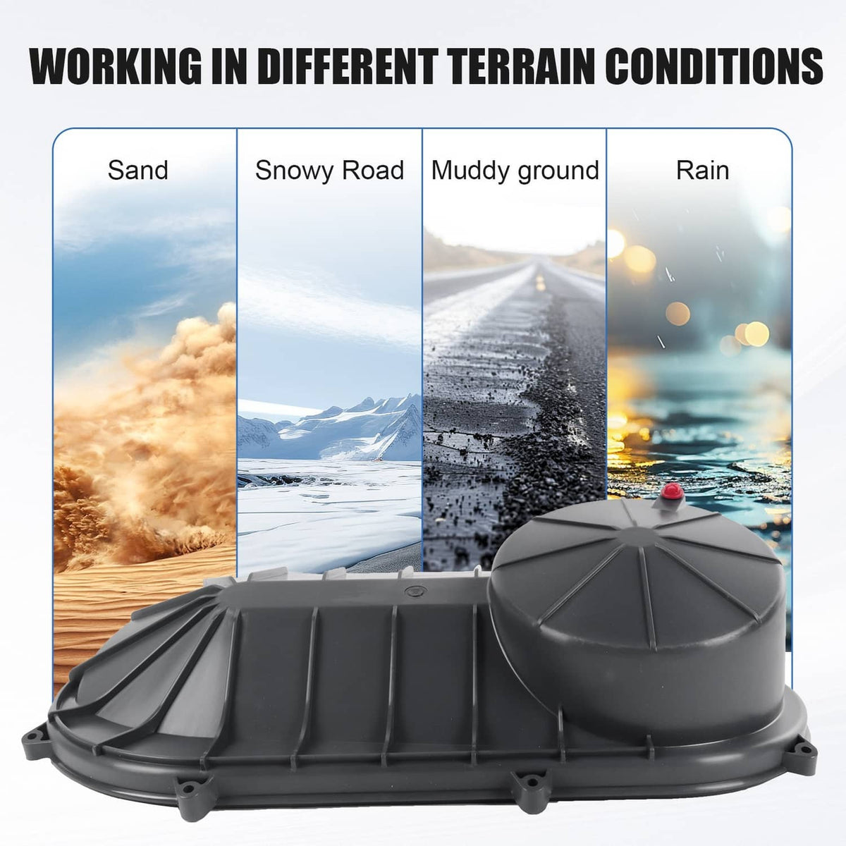 Matte black outer clutch cover with textured ribs and circular center cap