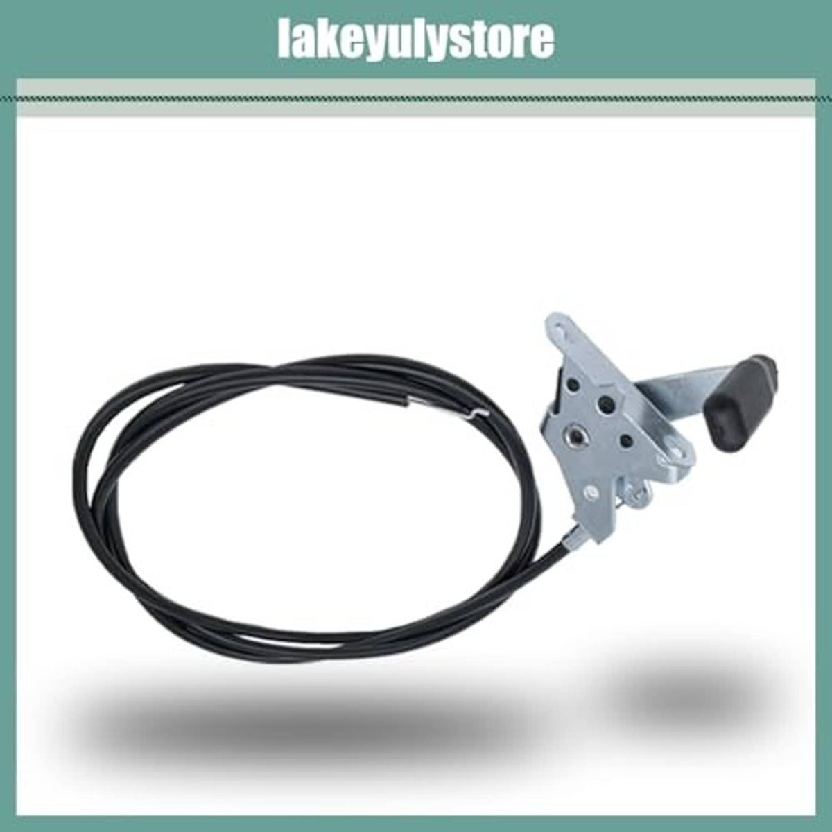 Throttle control cable replacement assembly: black cable loop with metal mounting bracket