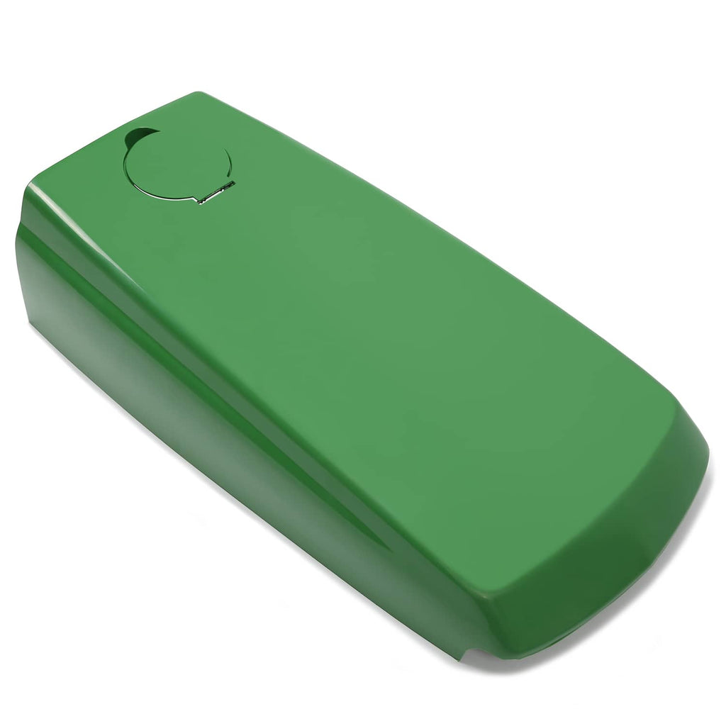 Green tractor upper hood with fuel door cutout and long curved top section