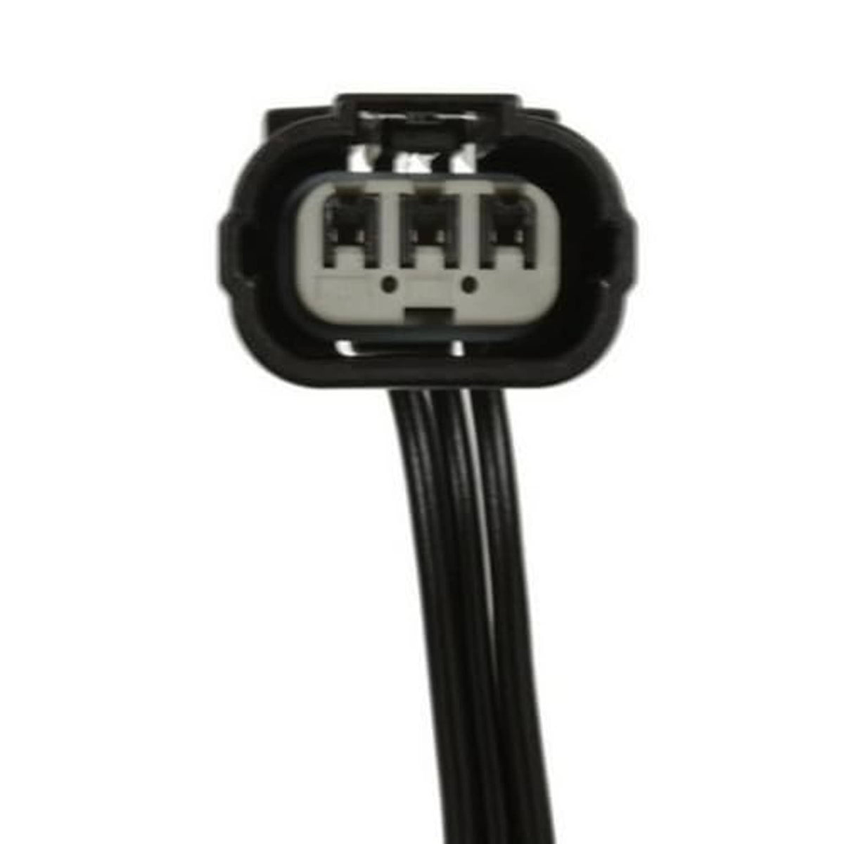 Throttle position sensor connector plug with three pin openings and wire leads