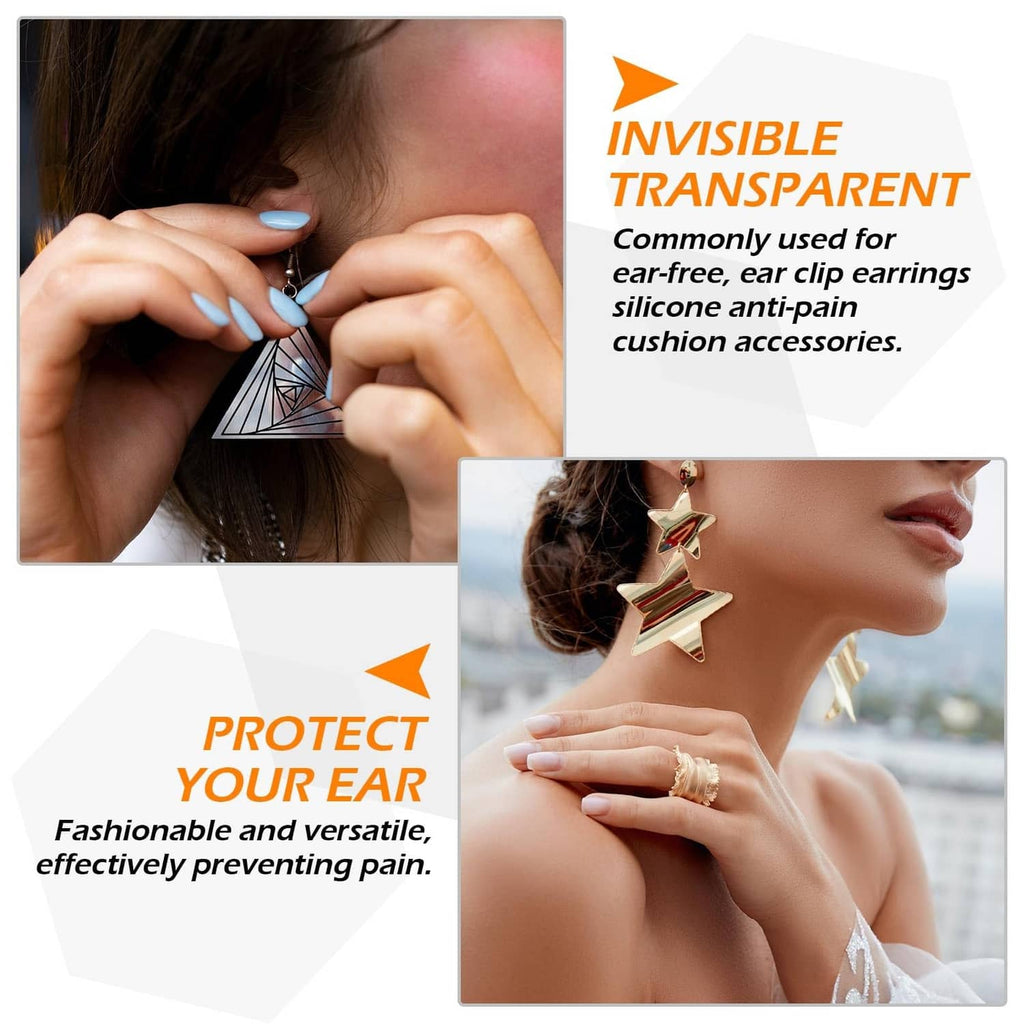 Invisible transparent earring cushion stickers for ear-free comfort
