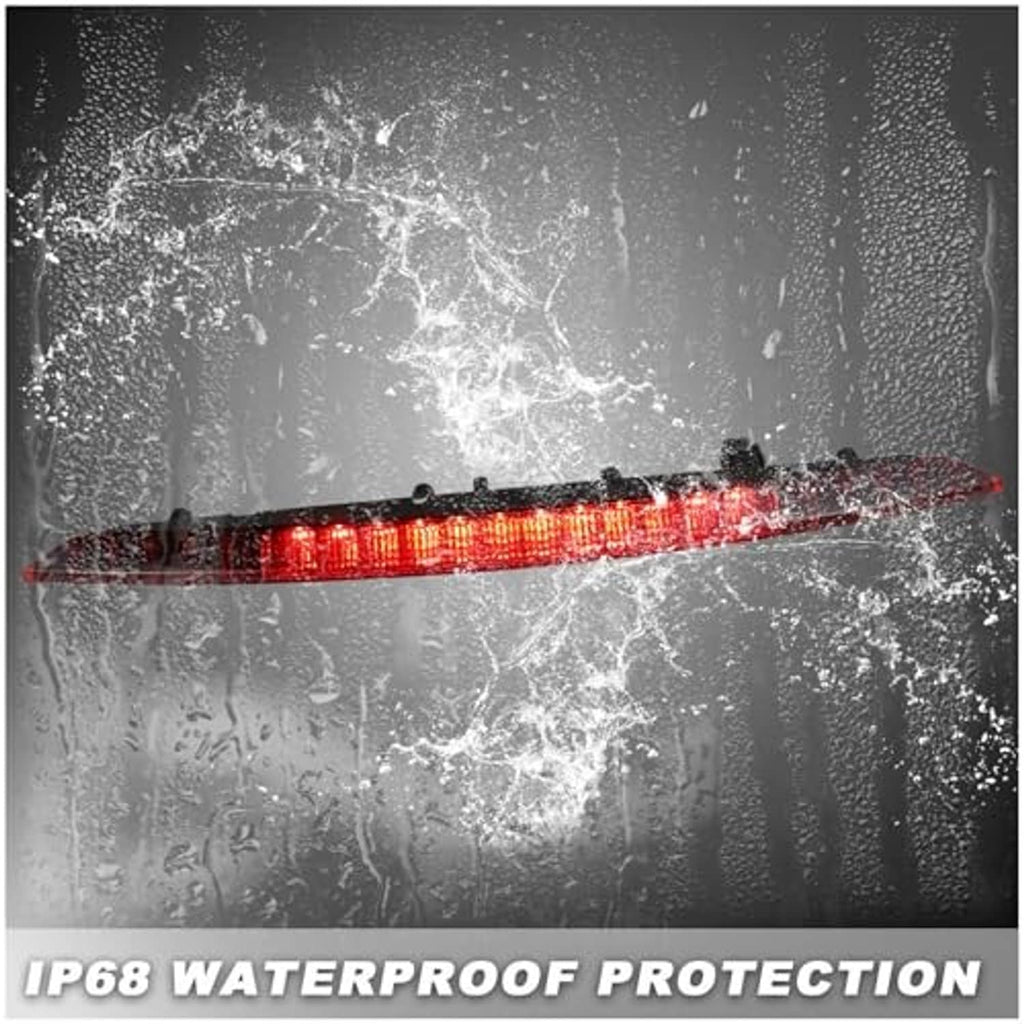 Waterproof red LED third brake light bar with droplets on the lens and housing