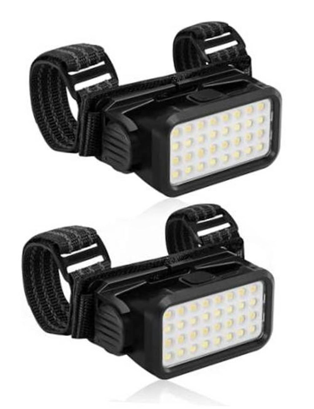 UTV dome LED light bar set with two black brackets and bright rectangular light panels
