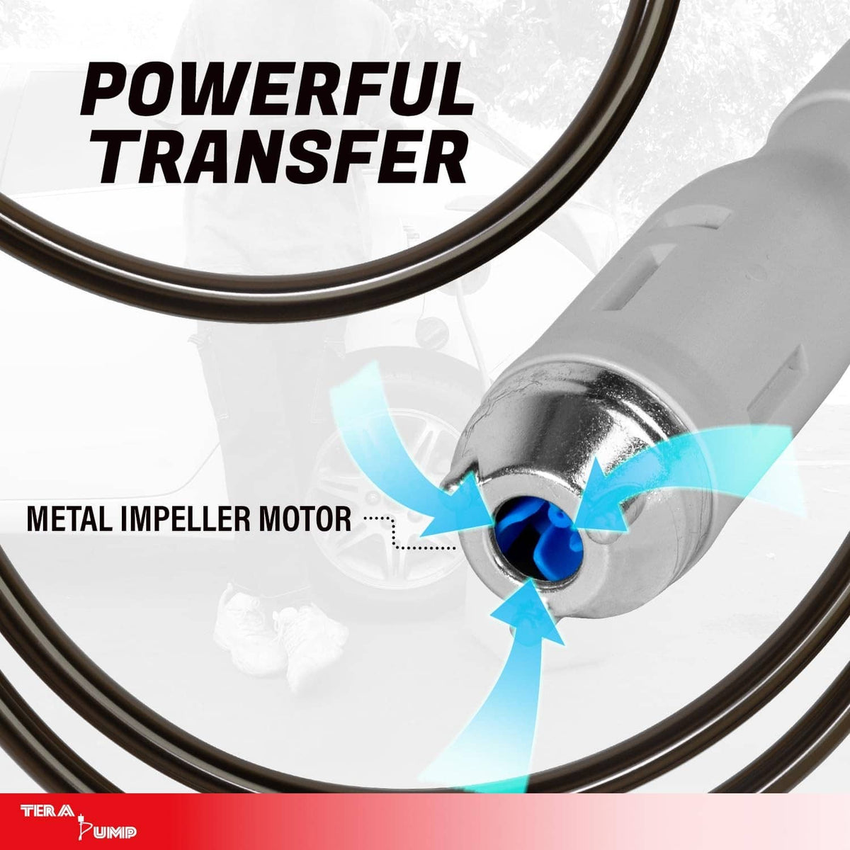 Fuel transfer pump metal impeller motor with highlighted inlet area