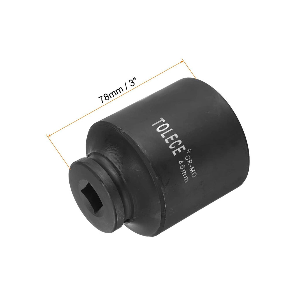 Black deep impact socket with 78mm length marking, CR-MO steel text.