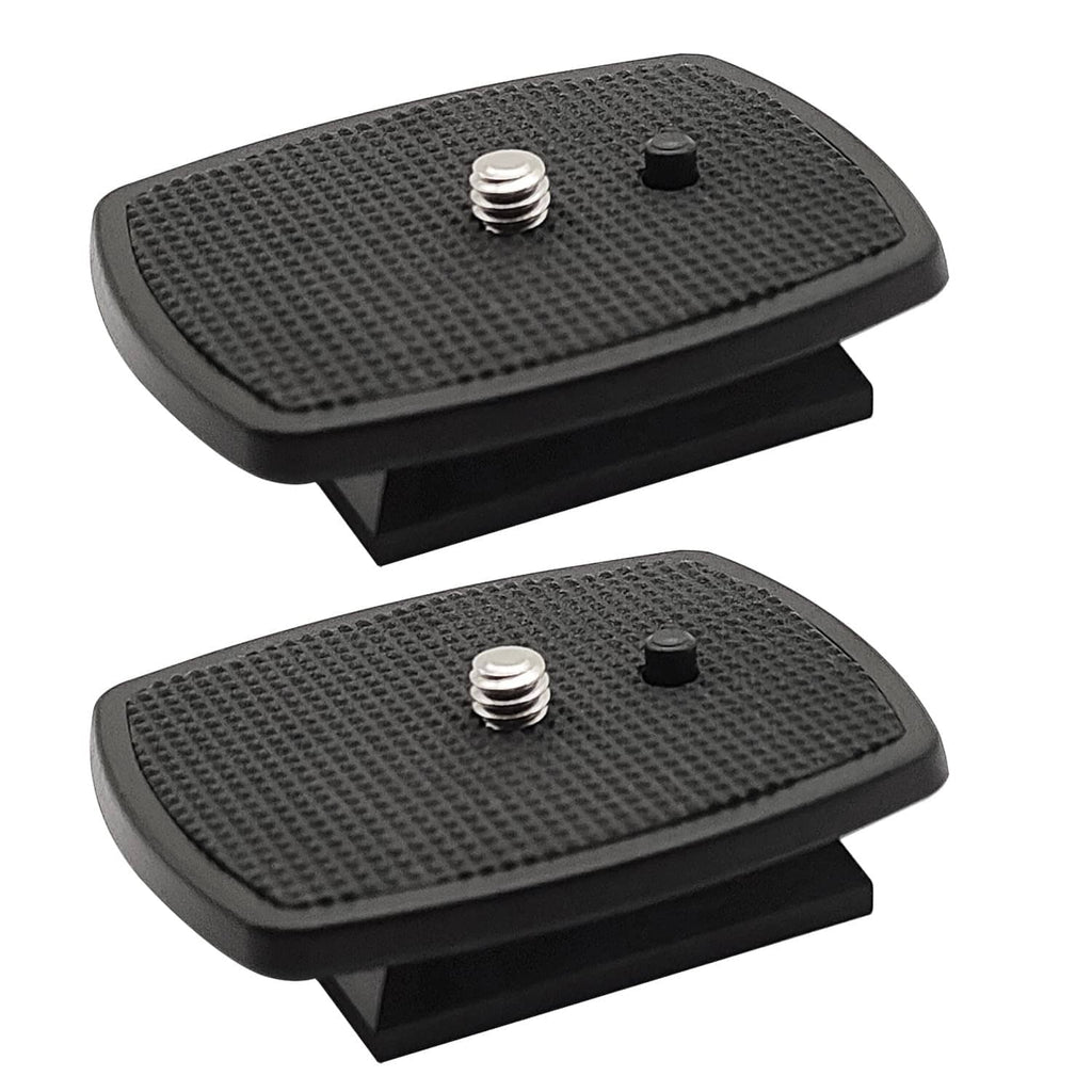 Black 42mm tripod quick release plate set with textured top and 1/4 screw