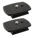 Black 42mm tripod quick release plate set with textured top and 1/4 screw