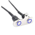 Stainless steel handlebar ON-OFF switch with two blue LED indicator buttons