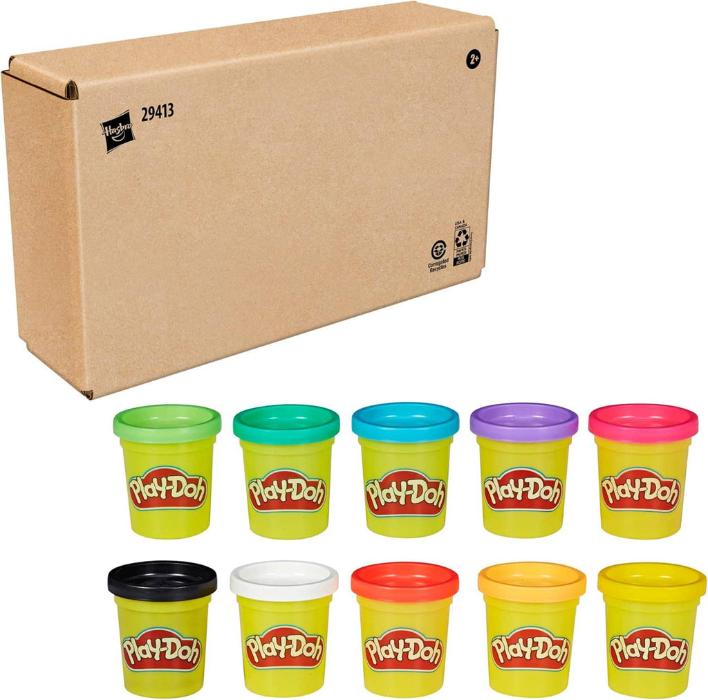 Play-Doh 10-pack case with assorted-color modeling compound tubs