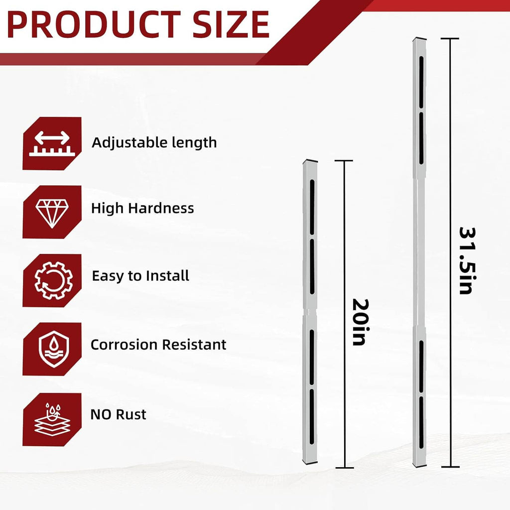 Adjustable undermount sink support bars, two lengths shown