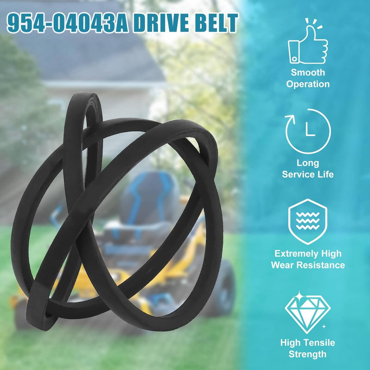 Black drive belt, coiled loops