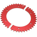 Red split sprocket gear, 42T with mounting holes for mini bikes