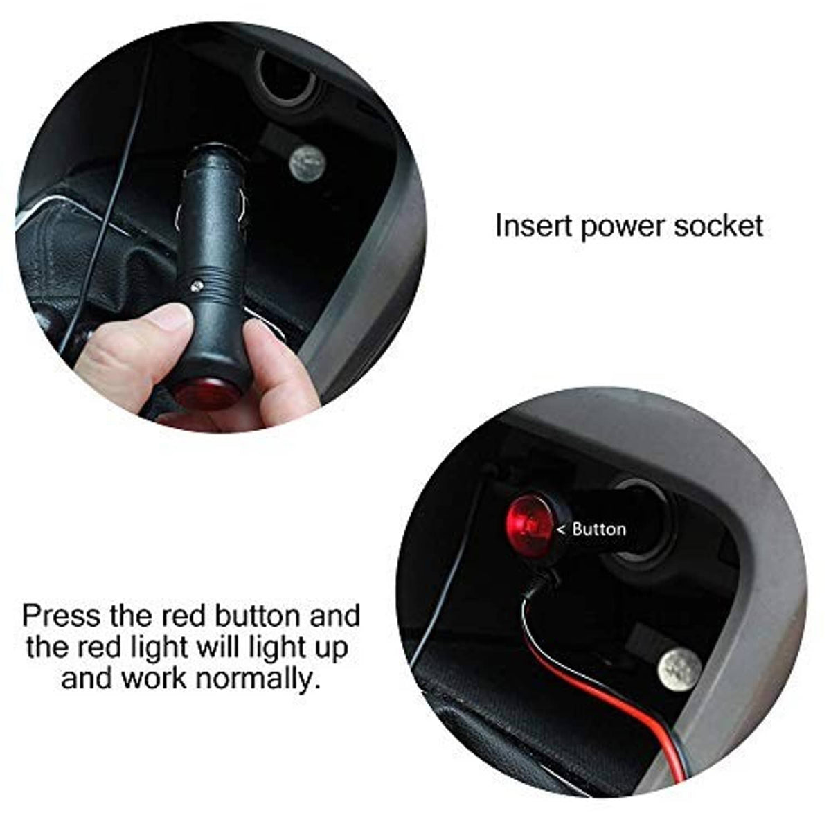 LED taxi light controller mount showing red button and indicator light detail