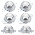 Ball transfer roller casters, chrome finish, with mounting plates (set of 6)