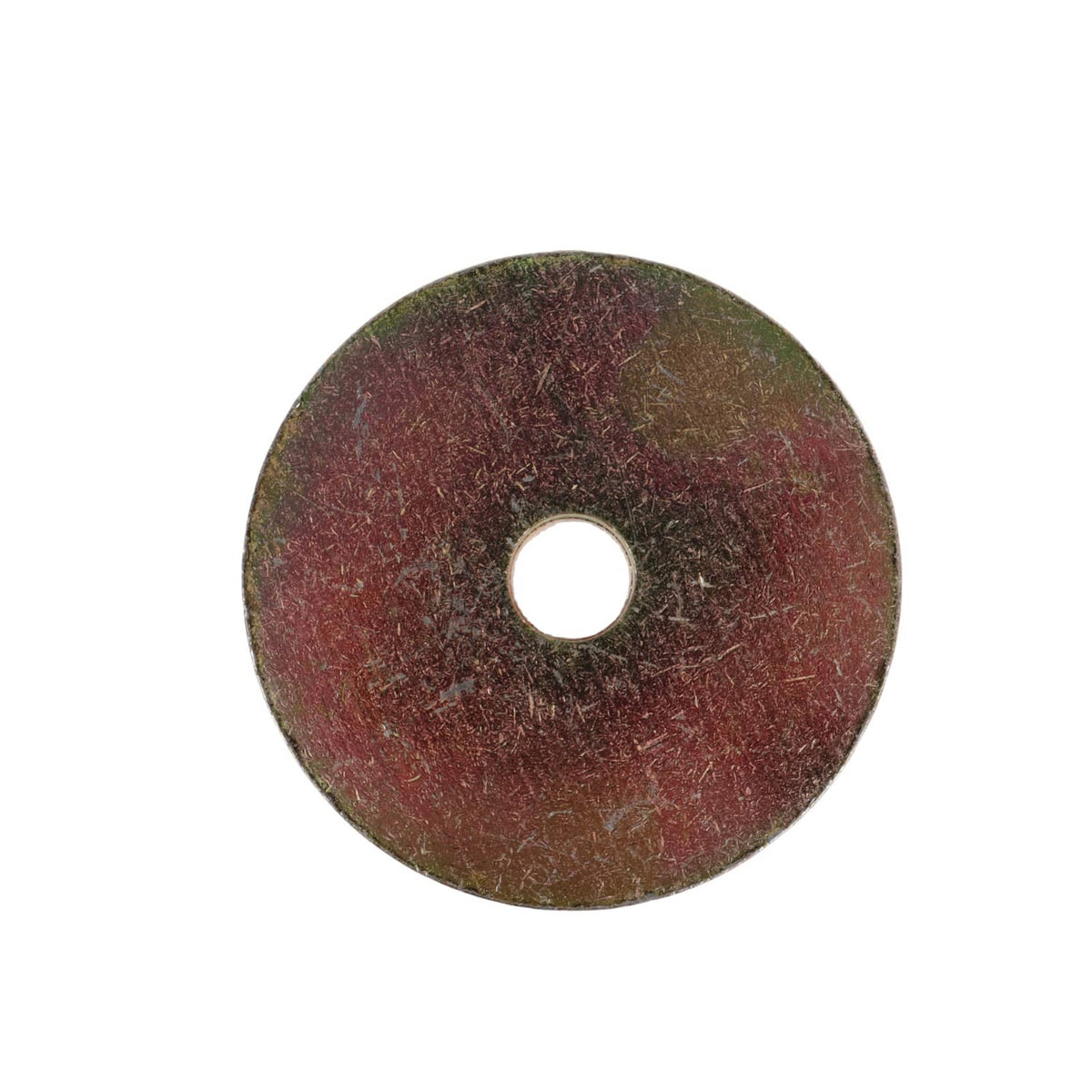 Flat mounting washer with center hole, red-brown finish