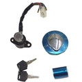 Ignition switch and fuel gas cap set with wiring, key, and lock cylinder