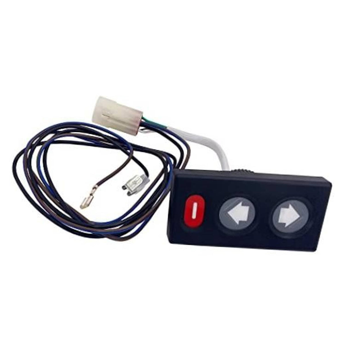 Tilt switch control panel with wired harness; black panel, red 0 button, two arrow buttons