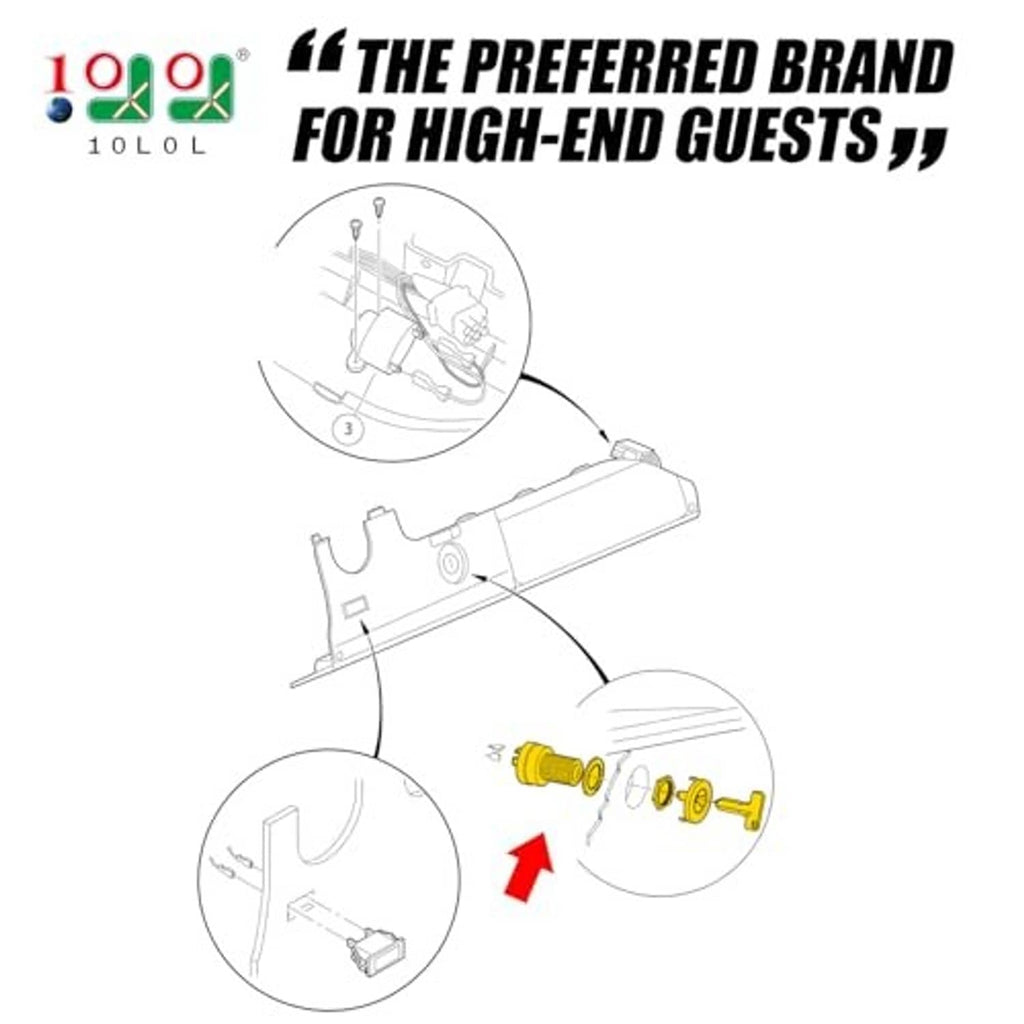 Golf cart ignition switch installation diagram with exploded parts illustration