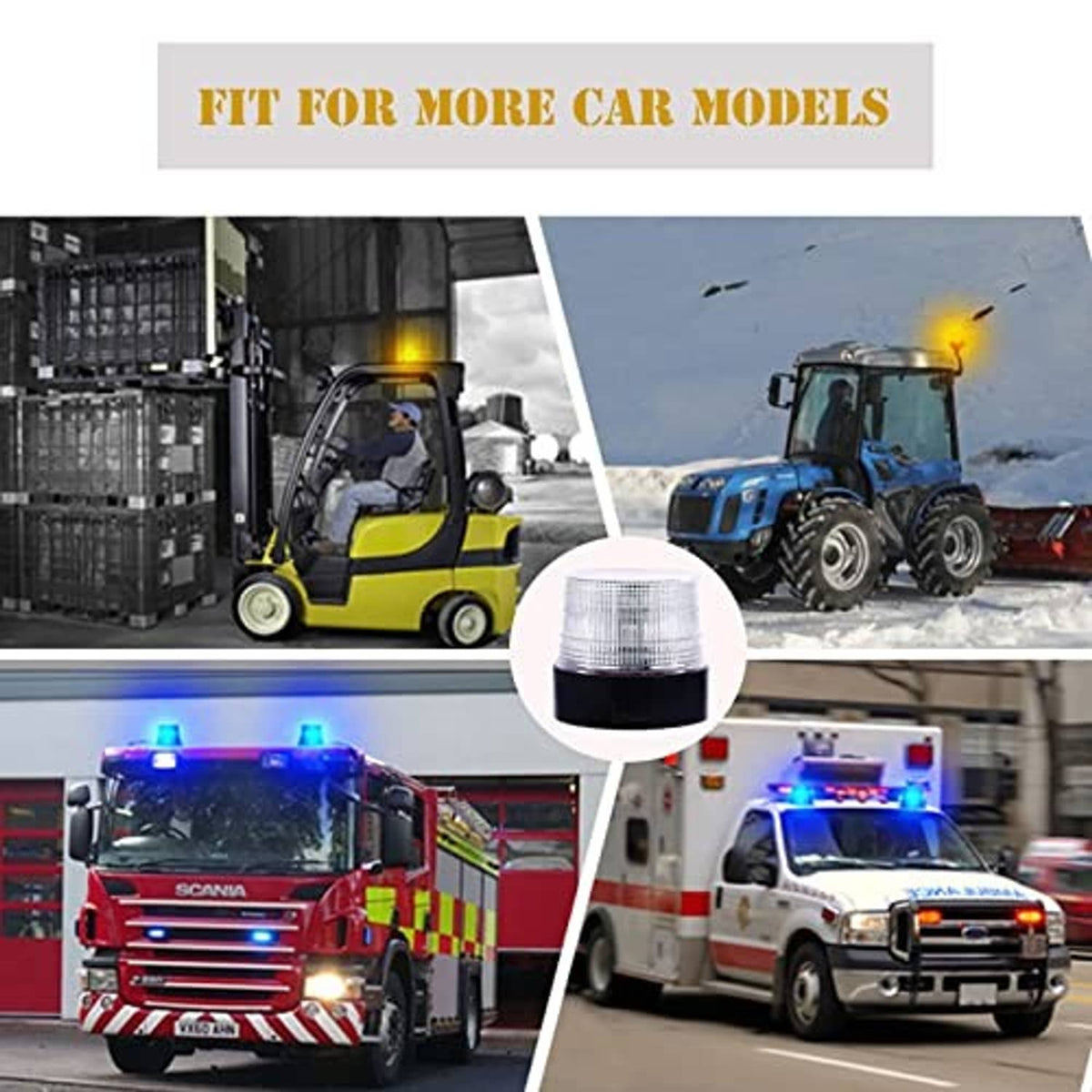 LED strobe beacon flashing on emergency vehicles